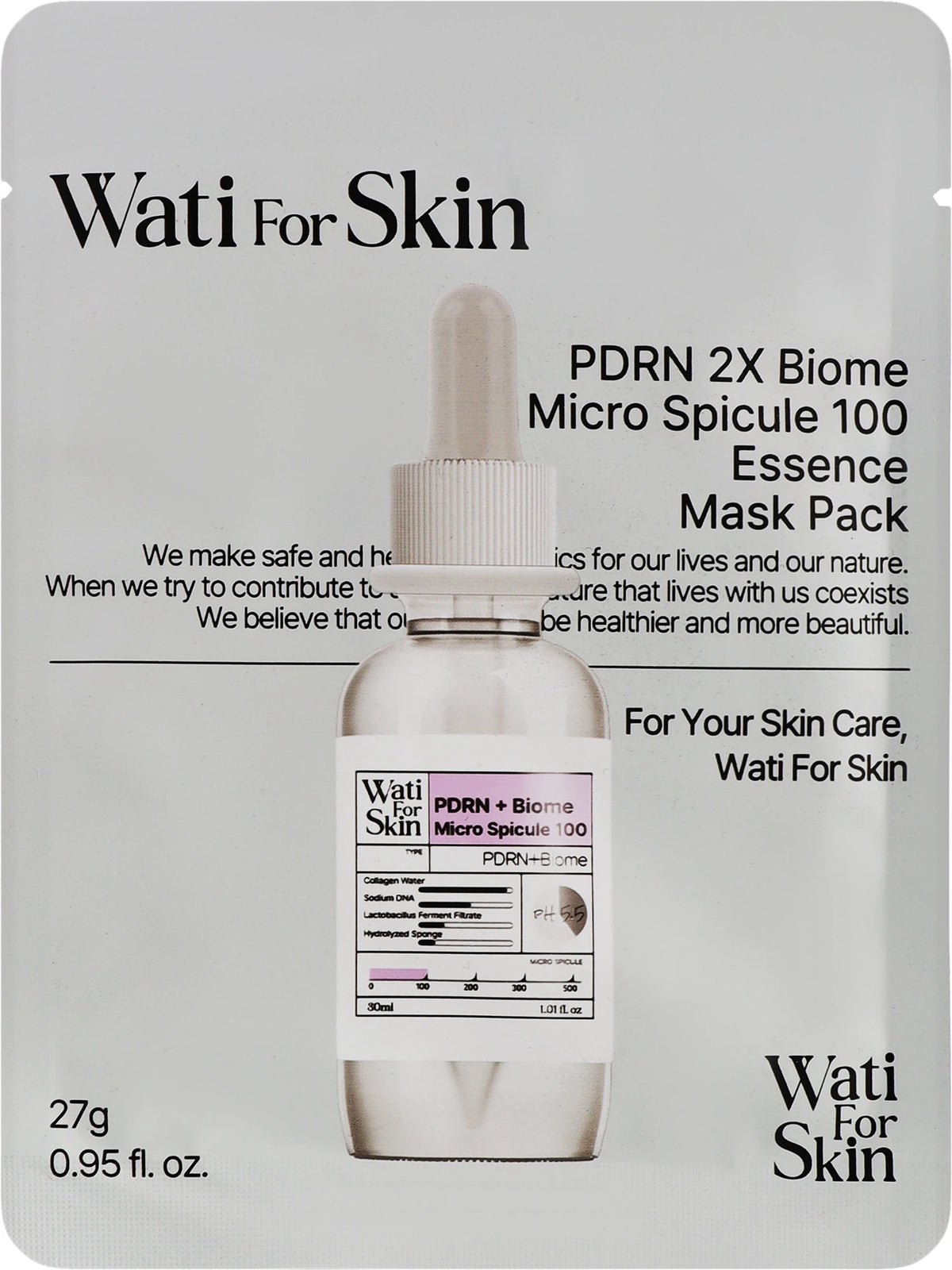 Masque en Tissu Microshot 100 WATI FOR SKIN PDRN 2X Biome, 27 g