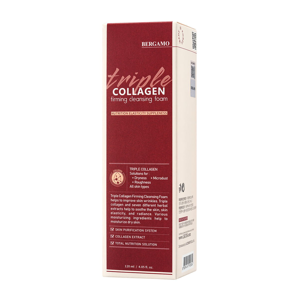 BERGAMO Triple Collagen Firming Cleansing Foam, 120 ml