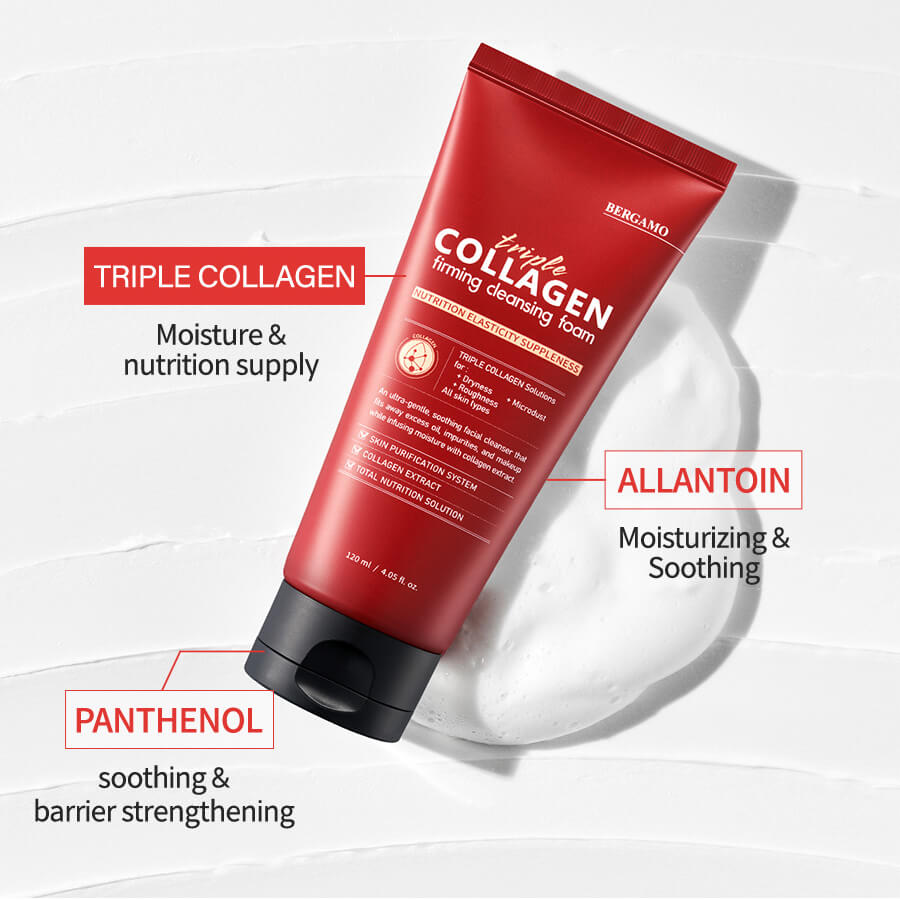 BERGAMO Triple Collagen Firming Cleansing Foam, 120 ml