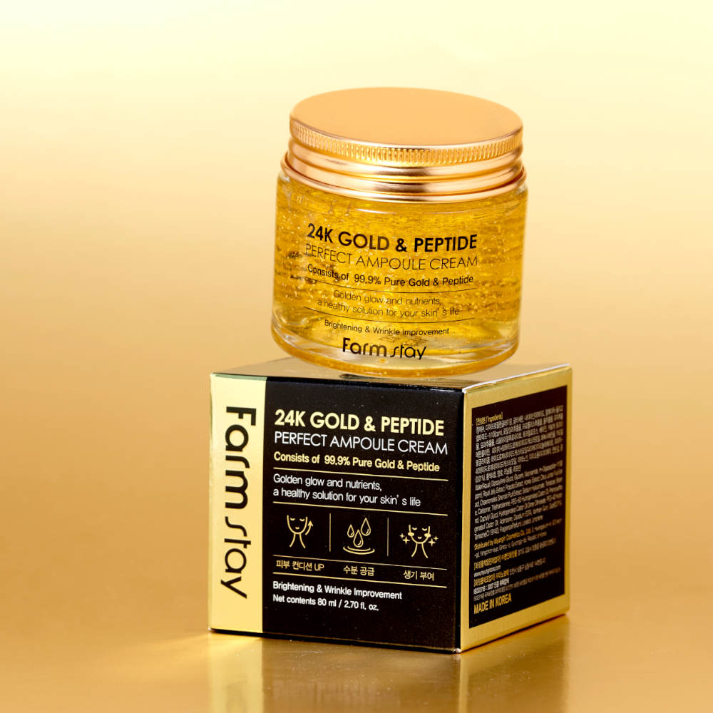 Crème Ampoule FARMSTAY 24K Gold & Peptide Perfect, 80 ml