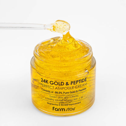 Crème Ampoule FARMSTAY 24K Gold & Peptide Perfect, 80 ml