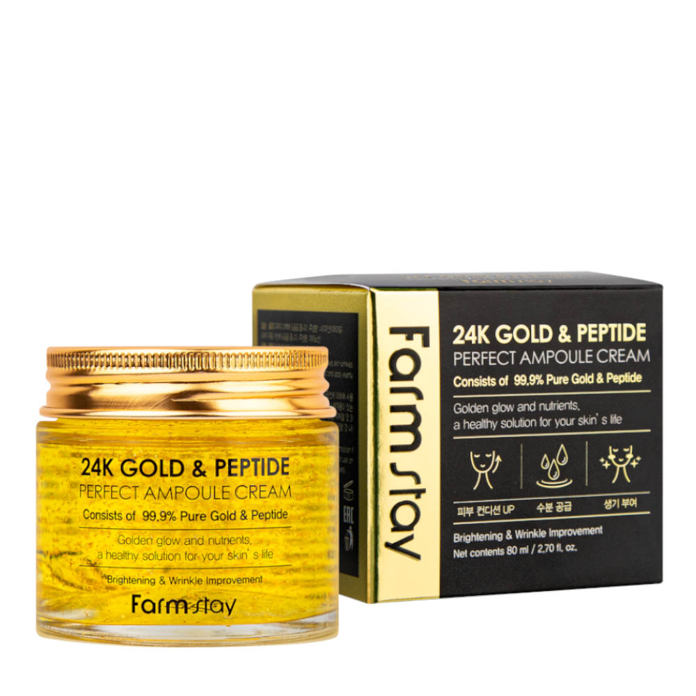 Crème Ampoule FARMSTAY 24K Gold & Peptide Perfect, 80 ml