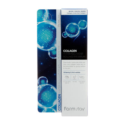 Sérum Roll-On FARMSTAY Collagen Water Full Moist Contour des Yeux, 25 ml