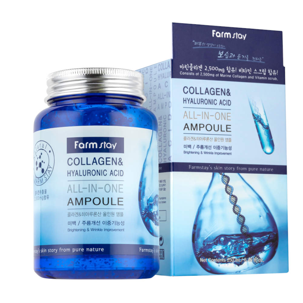 Ampoule FARMSTAY Collagen and Hyaluronic Acid All-In One, 250 ml