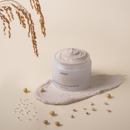 Masque Éclat Riz & Céréales MIDHA (à rincer), 100 ml