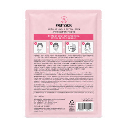 Masque Tissu Ampoule COLLAGÈNE PRETTYSKIN, 23 g