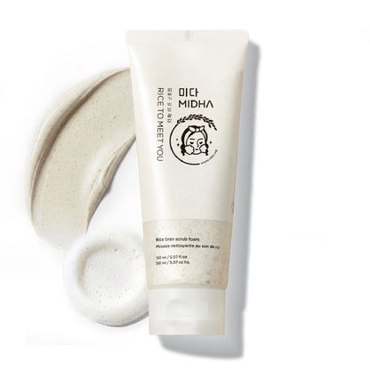 Mousse Nettoyante Exfoliante MIDHA Son de Riz