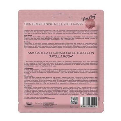 PUREDERM Skin Brightening Mud Sheet Mask PINK CLAY, 15 g - visuel 2