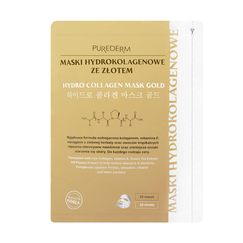 PUREDERM Hydro Collagen Mask Gold 25 pcs
