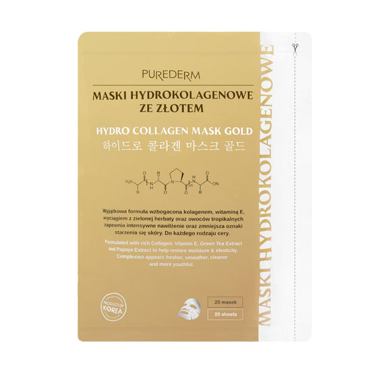 PUREDERM Hydro Collagen Mask Gold 25 pcs