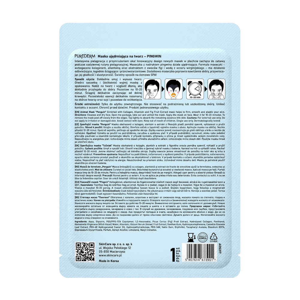 PUREDERM Animal Mask Penguin