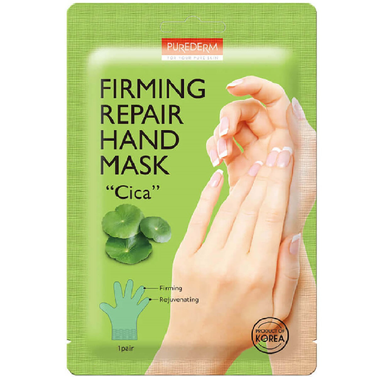 PUREDERM Masque Réparateur Raffermissant pour Mains CICA
