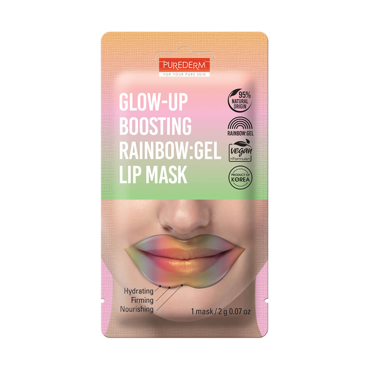 PUREDERM Masque Gel Hydrogel Lèvres Glow-up Boosting RAINBOW