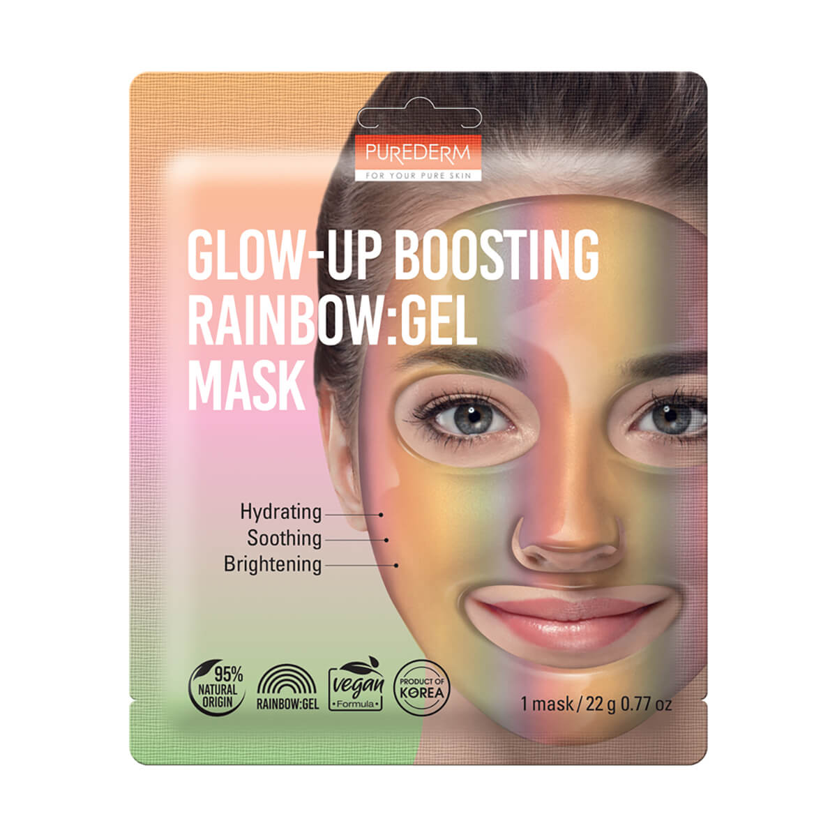 PUREDERM Masque Visage Hydrogel Glow-up Boosting RAINBOW