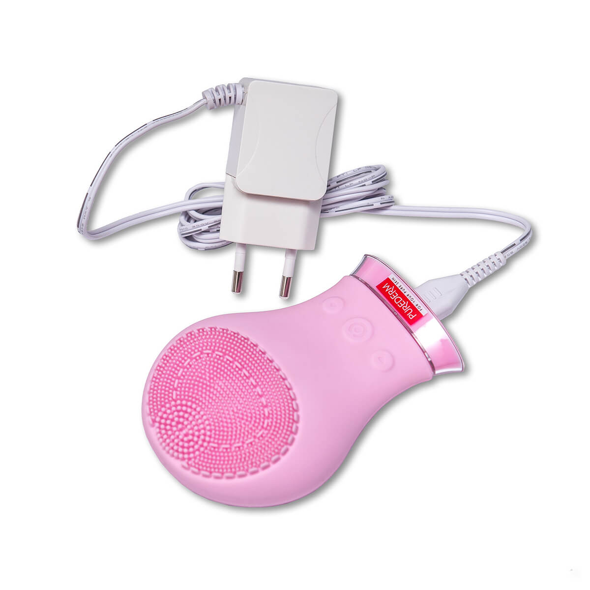 PUREDERM Recharge Silicone Facial Brush Pink