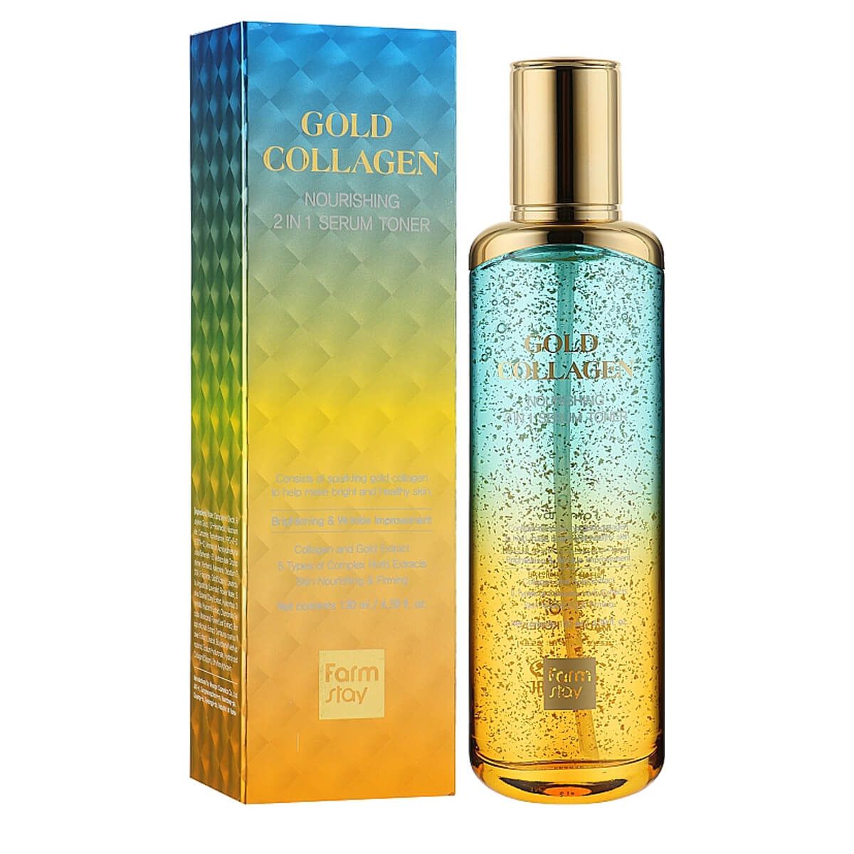 FARMSTAY Gold Collagen Nourishing 2 in 1 Serum Toner - image 1