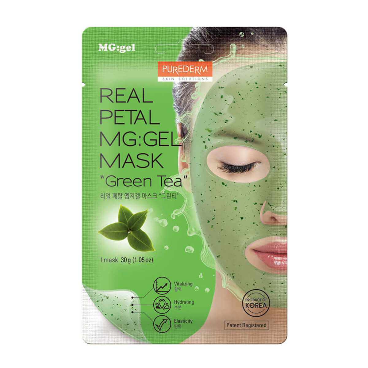 PUREDERM Masque Gel Real Petal MG au Thé Vert